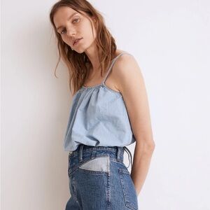 Madewell Chambray Meriden Top in Vineshire Wash